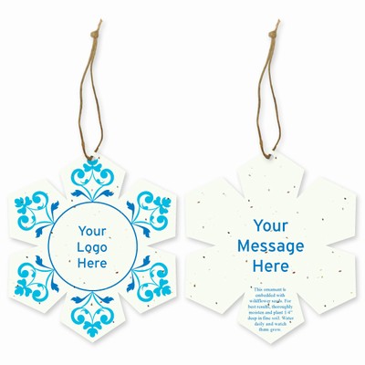 Grow-A-Note® Customizable Plantable Snowflake Ornaments - Swirl